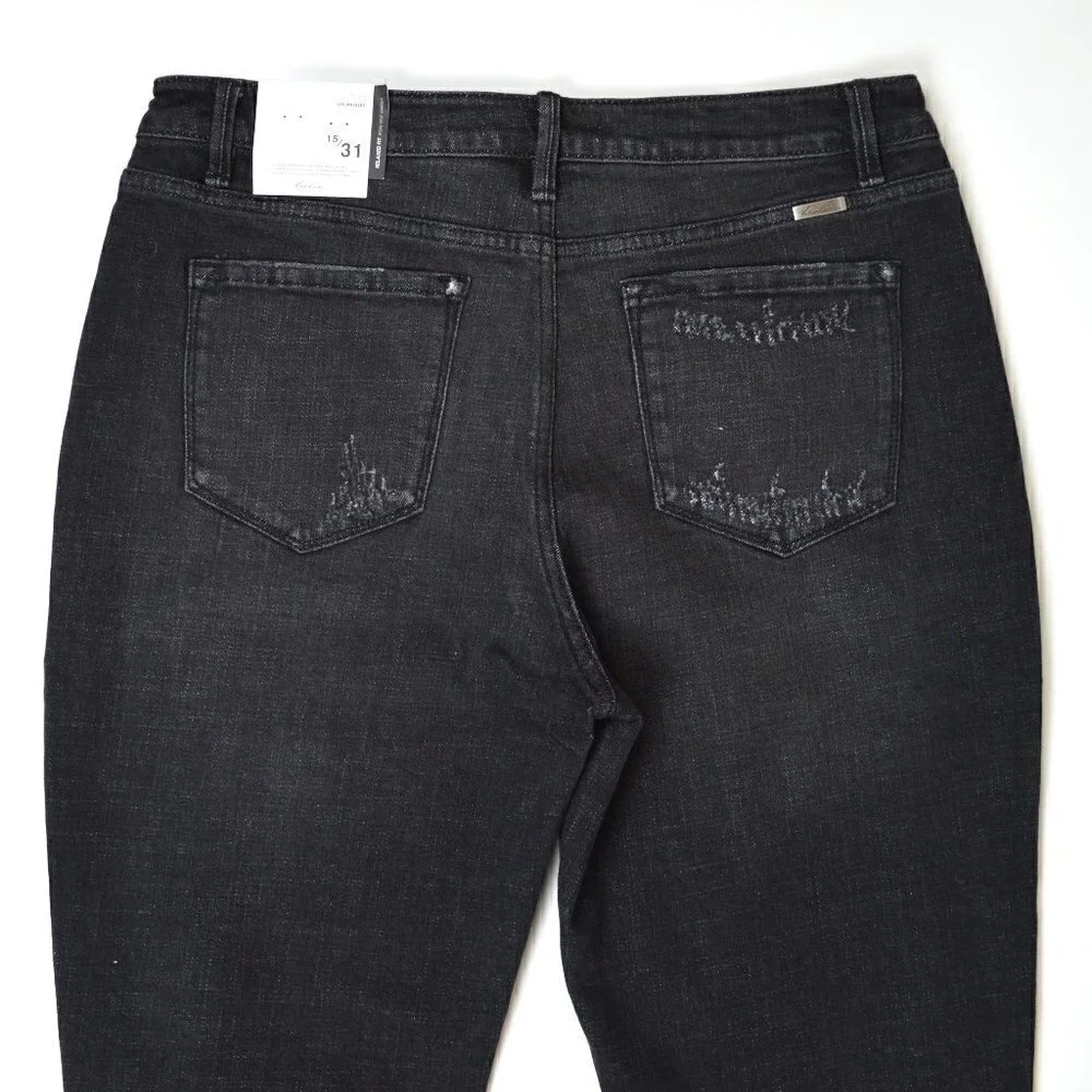 Kancan Milana High Rise Mom Jeans Black NEW 15/31